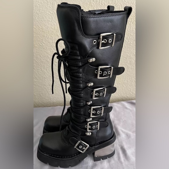 Jeffrey Campbell Gakactix B Platform Buckle Knee High Boots $400 - Picture 13 of 14